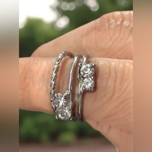 Fine jewelry stainless steel‎  Silver Women's Ring Set
